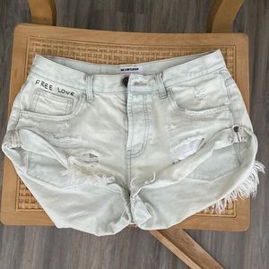 ONE X ONE TEASPOON low rise very light blue (almost white) shorts